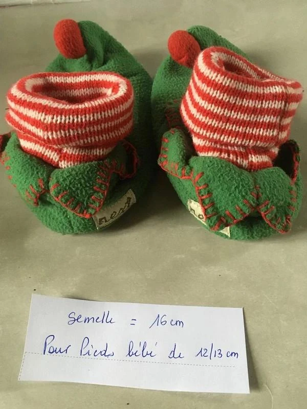 Pantufas de bebê duende de natal para pé de 12/13 cm – photo 3